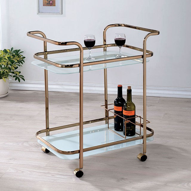 Tiana Gold Metal Serving Cart