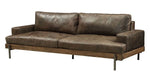 Silchester Chocolate Top Grain Leather/Oak 2-Seat Sofa (Oversized)