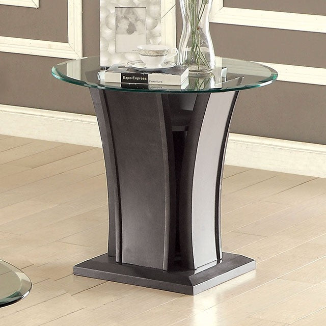 Manhattan IV Clear Glass/Gray End Table