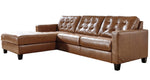 Baskove 2-Pc Auburn Leather LAF Sectional