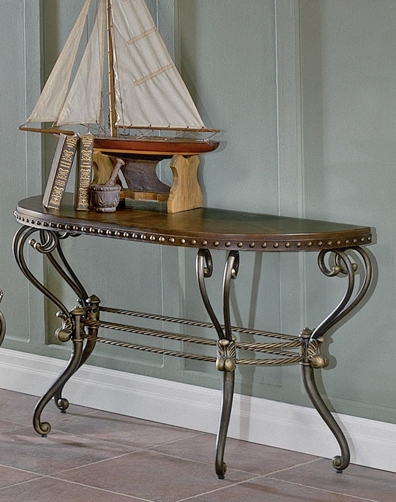 Jenkins Rich Warm Cherry Metal/Wood Sofa Table