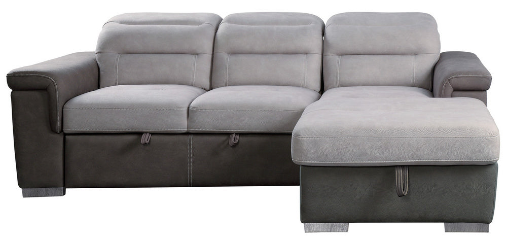 Alfio 2-Pc Two-Tone RAF Sectional with Pull-Out Bed