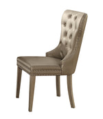 Kacela 2 Gold PU Leather/Wood Side Chairs