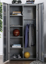 Zaheera Silver Metal Large Locker w/5 Shelves