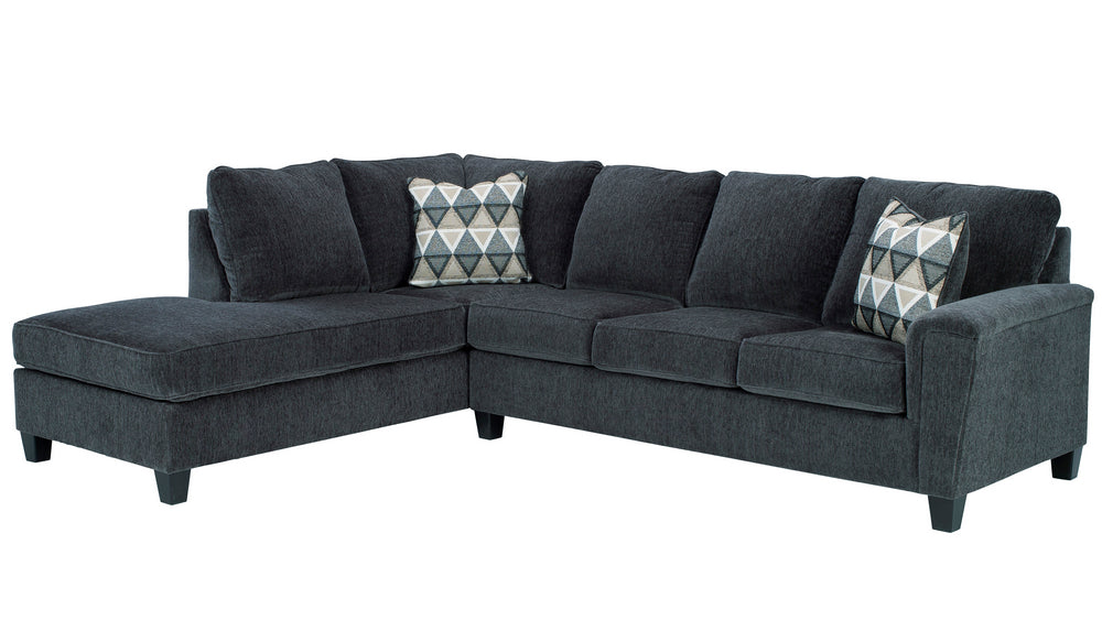 Abinger 2-Pc Smoke Chenille LAF Sectional (Oversized)