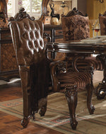 Versailles 2 Light Brown PU/Fabric/Cherry Oak Arm Chairs