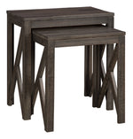 Emerdale 2-Pc Gray Wood Accent Table Set