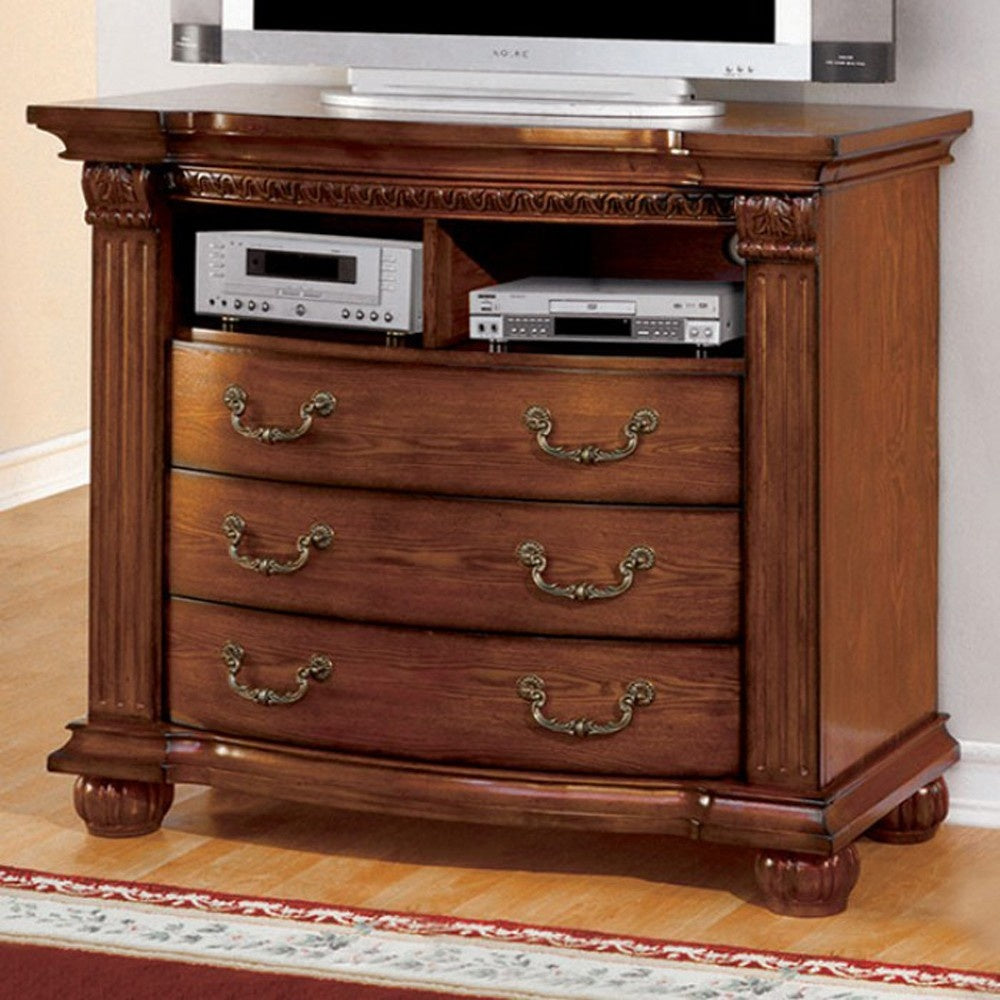 Bellagrand Antique Tobacco Oak Media Chest