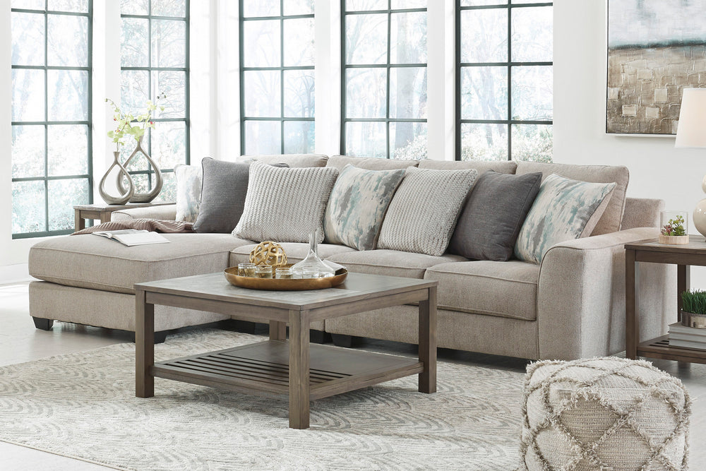 Ardsley 3-Pc Pewter Fabric LAF Sectional Sofa