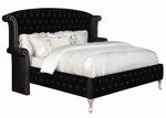 Deanna 5-Pc Black Velvet King Bedroom Set (Oversized)