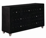 Deanna 5-Pc Black Velvet King Bedroom Set (Oversized)