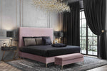 Delilah Blush Textured Velvet Bench