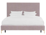 Delilah Blush Textured Velvet King Platform Bed (Oversized)