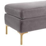 Delilah Grey Textured Velvet Bench