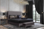 Delilah Grey Textured Velvet Queen Platform Bed