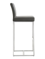 Denmark 2 Grey Vegan Leather/Steel Bar Stools