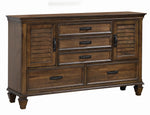 Devon 5-Pc Beige/Burnished Oak Full Bedroom Set