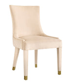 Diamond 2 Cream Velvet Upholstered Side Chairs