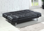 Dilleston Contemporary Black Leatherette Sofa Bed