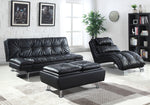 Dilleston Contemporary Black Leatherette Sofa Bed