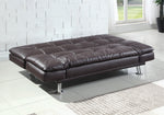 Dilleston Contemporary Brown Leatherette Futon Sofa Bed