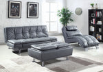 Dilleston Contemporary Grey Leatherette Sofa Bed