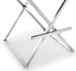 Director Black Vegan Leather/Steel Bar Stool