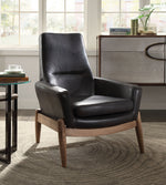 Dolphin Black Top Grain Leather Accent Chair