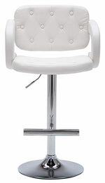 Doretta White Leatherette/Chrome Metal Swivel Bar Stool