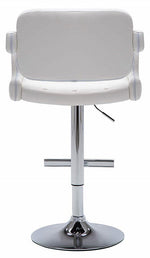 Doretta White Leatherette/Chrome Metal Swivel Bar Stool