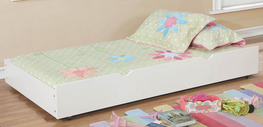 Elaine White Twin Bunk Bed w/Trundle-Drawers