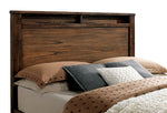 Elkton Oak Wood Queen Bed with 2 Drawers