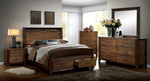 Elkton Oak Wood Queen Bed with 2 Drawers