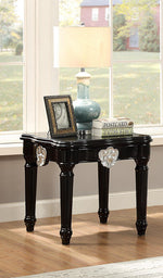 Ernestine Black Wood Square End Table