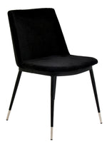 Evora 2 Black Velvet/Metal Side Chairs