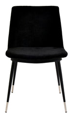 Evora 2 Black Velvet/Metal Side Chairs