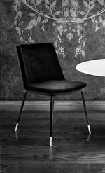 Evora 2 Black Velvet/Metal Side Chairs