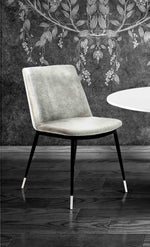 Evora 2 Grey Velvet/Metal Side Chairs