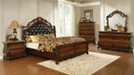 Exeter Dark Burl Wood Queen Sleigh Bed