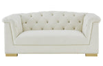 Farah Cream Velvet Loveseat