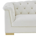 Farah Cream Velvet Loveseat