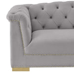 Farah Grey Velvet Loveseat