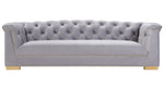 Farah Grey Velvet Sofa (Oversized)