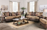 Fletcher Brown/Tan Fabric/Leatherette Loveseat