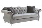 Frostine 2-Pc Silver Velvet Sofa Set (Oversized)