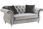 Frostine 2-Pc Silver Velvet Sofa Set (Oversized)