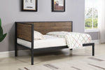 Getler Weathered Chestnut Wood/Black Metal Twin Daybed