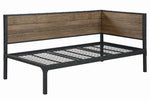 Getler Weathered Chestnut Wood/Black Metal Twin Daybed