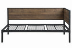 Getler Weathered Chestnut Wood/Black Metal Twin Daybed