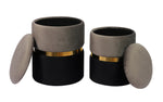 Gigi 2 Grey Velvet Storage Ottomans